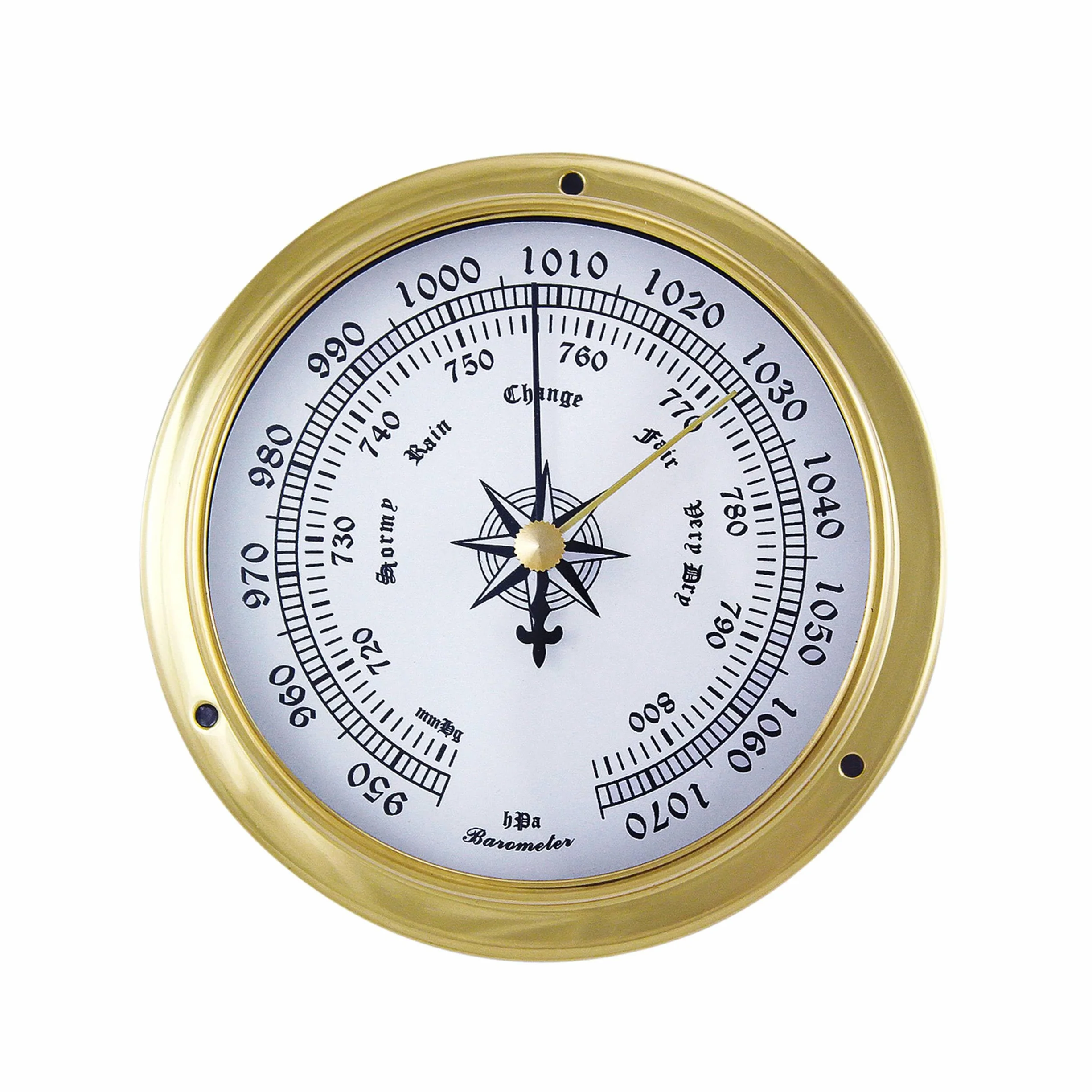 NKlaus Barometer aus Messing, 11,5x9x3,4cm – Hochwertige nautische Dekoration im Retro-Stil für Maritime Akzente 16113