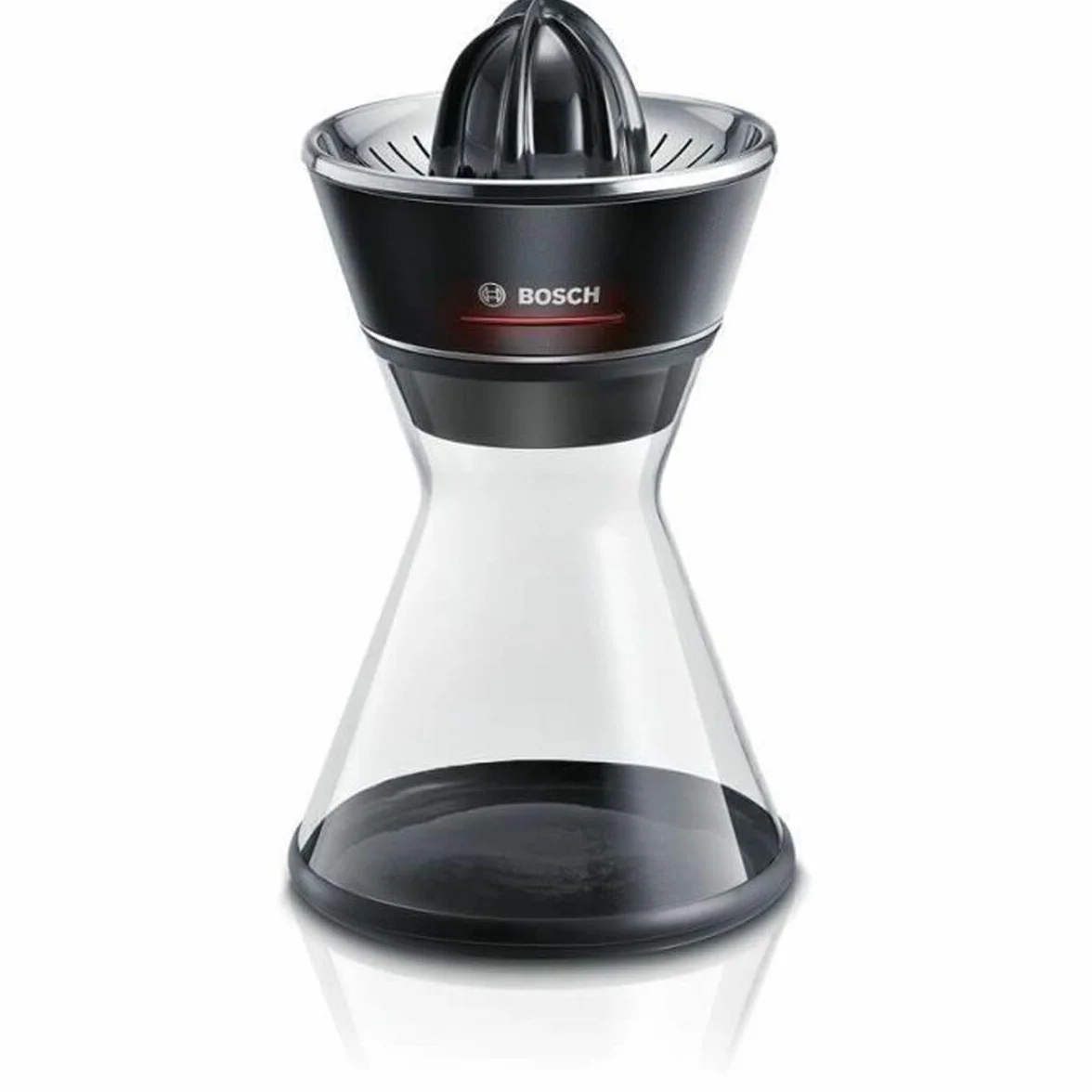 Bosch Zitruspresse VitaStyle Citro MCP72GPB, Universal-Presskegel für kleine und große Früchte, 2-in-1 Entsafter und Zitruspresse, 1,0l Glas-Karaffe, BPA-frei, spülmaschinengeeignete Teile, 40 W