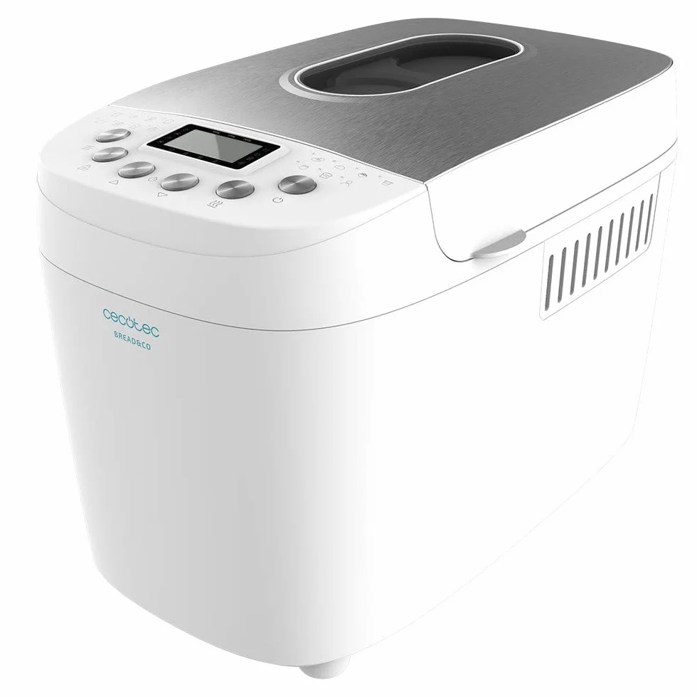 Cecotec Brotbackautomat Bread&Co 1500 PerfectCook. 850 W, 1,5 kg, 15 Programme, 15 programmierbare Stunden, 2 Widerstände, spülmaschinenfestes Tablett, Rezeptbuch