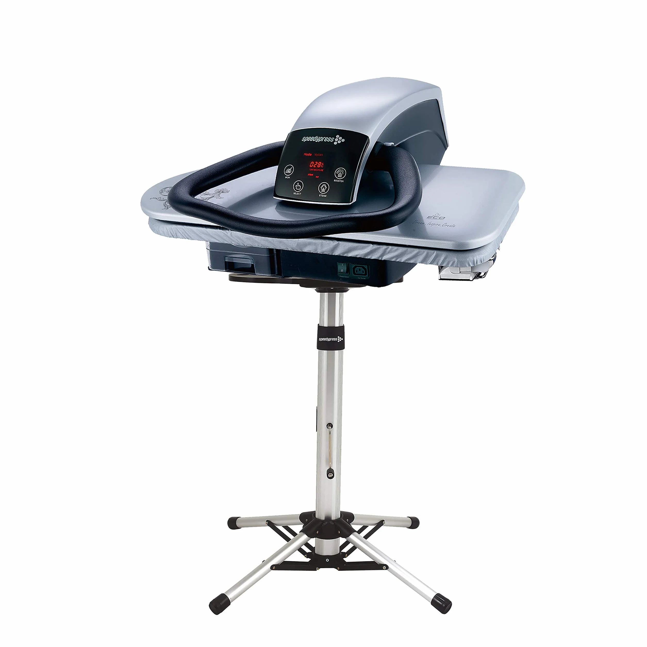 Speedypress Dampfbügelpresse 71HD, silber/schwarz, robust, professionell, 68 cm, mit Ständer