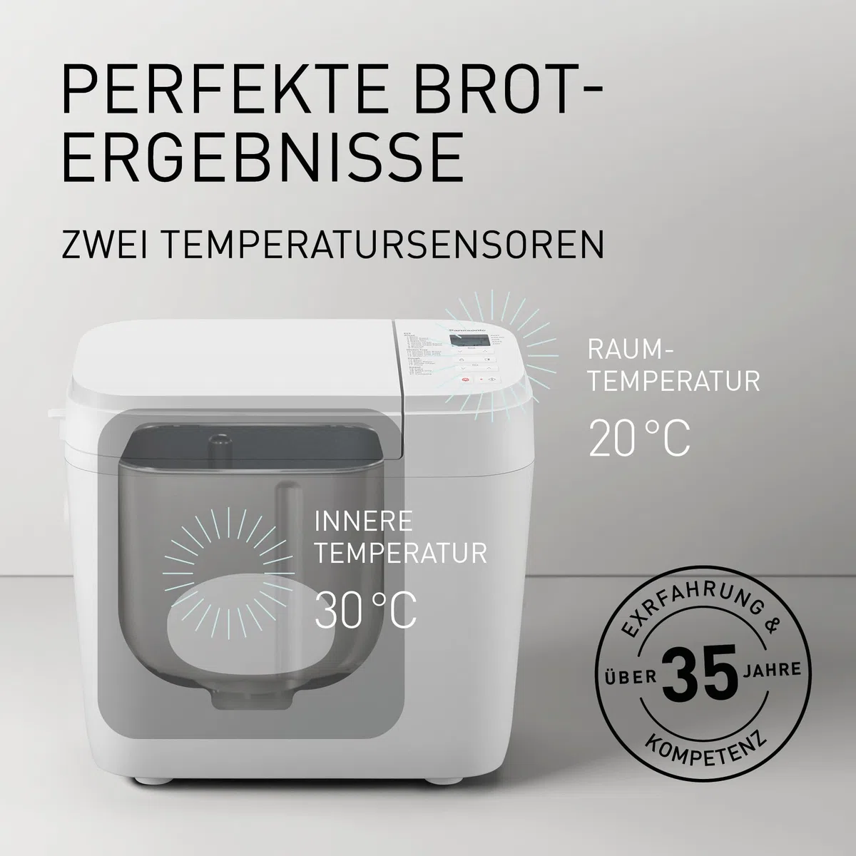 Panasonic SD-B2510W Vollautomatischer Brotbackautomat, 4 glutenfreie Programme, horizontales Design, 21 automatische Programme, 2 Temperatursensoren, 13 Stunden Zeitvorwahl, LCD-Display, Weiß