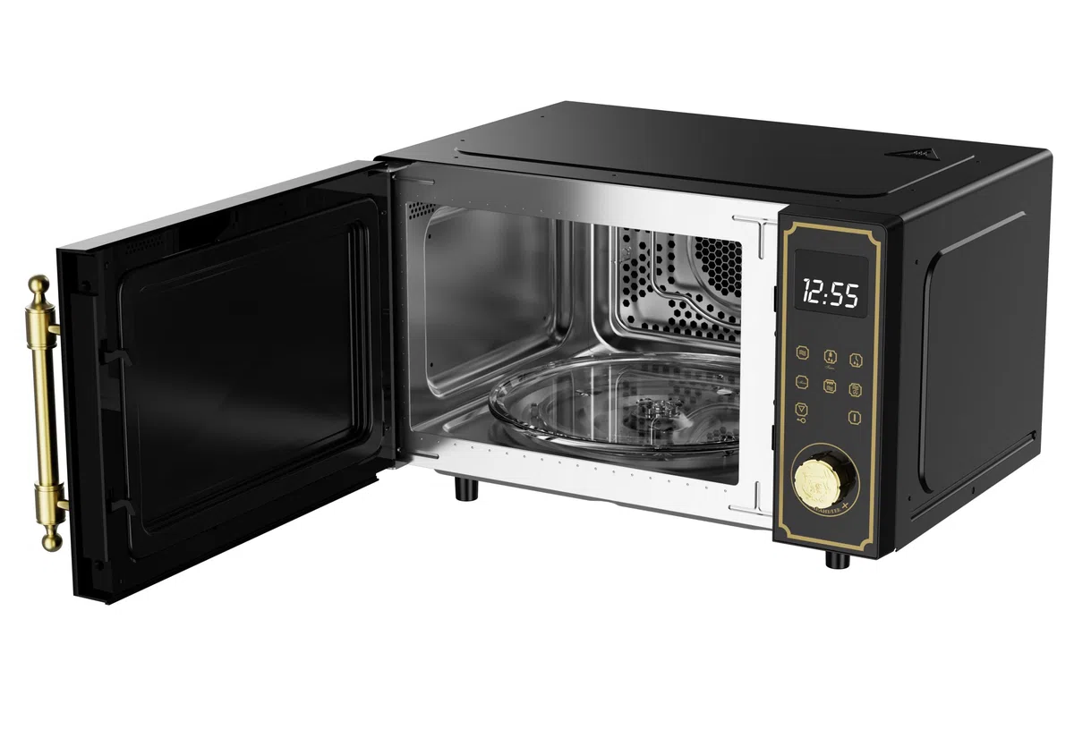 Kaiser Empire M 2530 Em Mikrowelle 25L Mikrowellenherd mit Heißluft Grill 25 Funktionen + Retro Toaster T 4000 Em, 6 Toaststufen + Kaffeemaschine Kaiser KA 2005 Em Empire