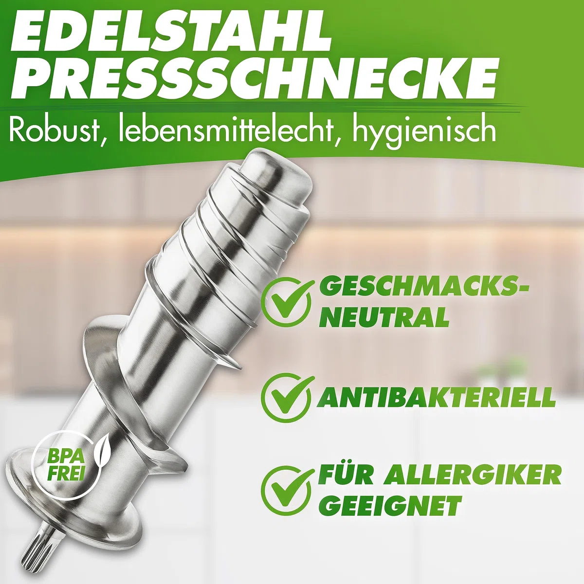 Nutrilovers Slow Juicer GREEN-PRESS EDELSTAHL Schnecke DEUTSCHE MARKE Ganze Früchte entsaften Sellerie Gemüse und Obst Entsafter Testsieger Allrounder Saftpresse elektrisch