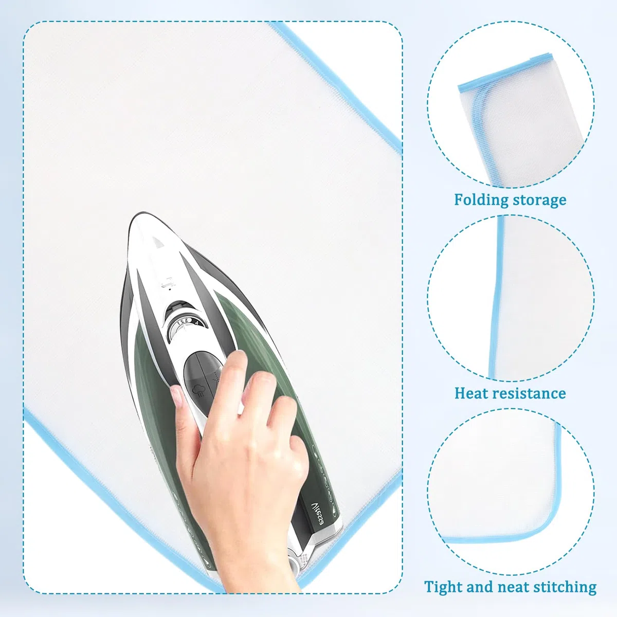 4 Pcs Bügeltuch für Dampfbügeleisen Bügelschutz Bügelhilfe Bügeldecke Bügelmatte Mit Bügelhandschuh Verhindert Verbrennungen, Schützt Kleidung und Beugt Verbrennungen Vor