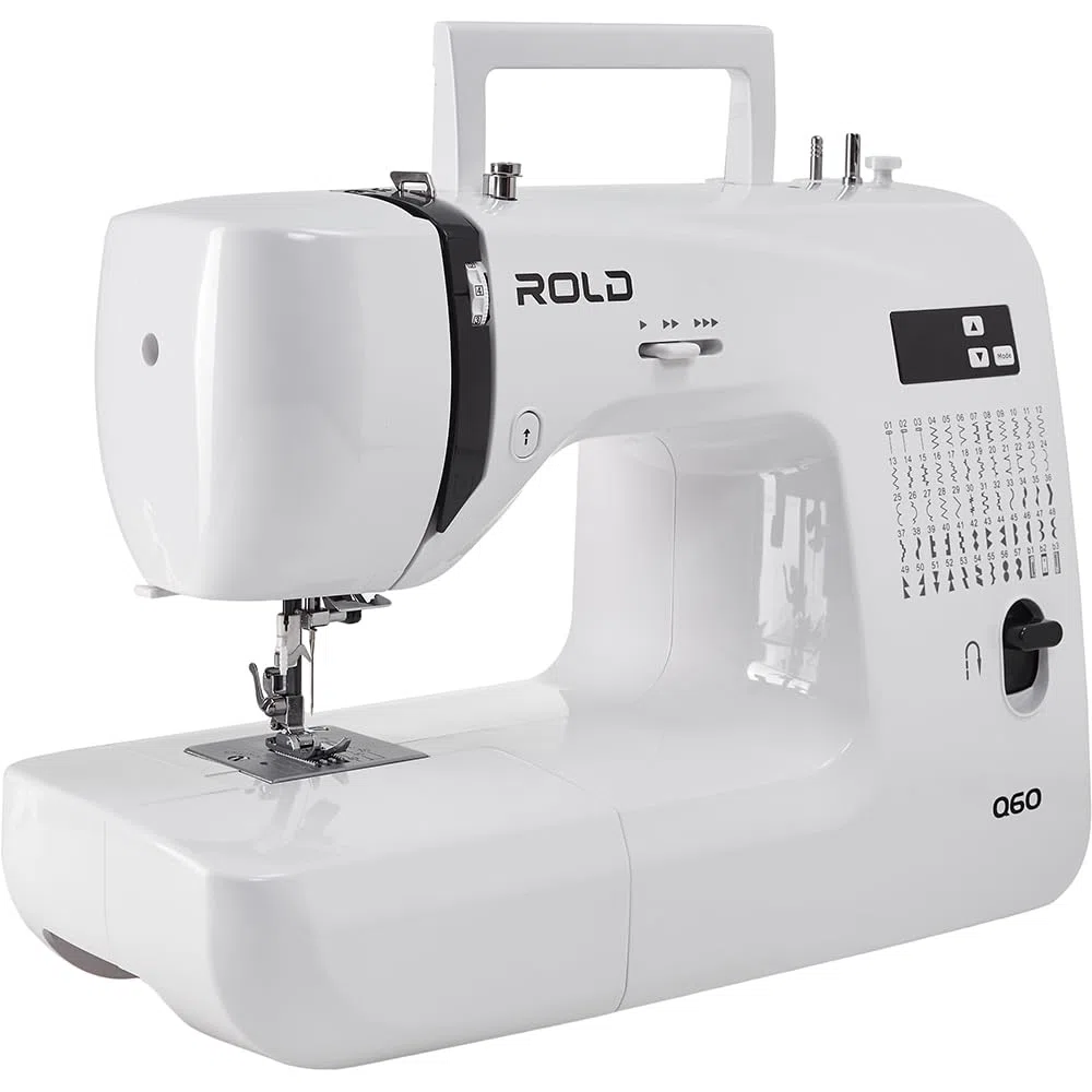 ROLD Q60 Computernähmaschine | 60 Stichprogramme | Nadeleinfädler | Metallrahmen | LED-Beleuchtung | Nähen ohne Pedal