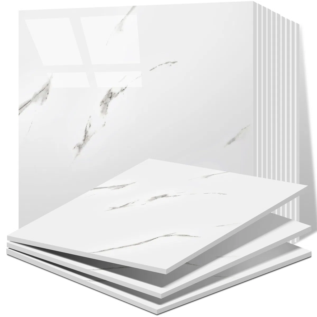 Vieshful Klebefliesen 30x30cm Selbstklebende Marmoroptik Wandpaneele PVC Fliesenaufkleber Wasserfeste Wandverkleidung