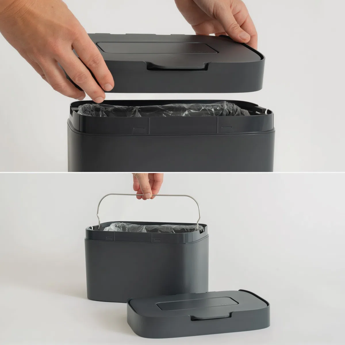 KAZAI. Bio-Mülleimer 'Elin' | 4,5L Kompost-Eimer mit Kohlefilter | Geruchsdicht, Spülmaschinenfest, inkl. Innenbehälter | Biomüll-Behälter für die Küche | Graphite-Schwarz
