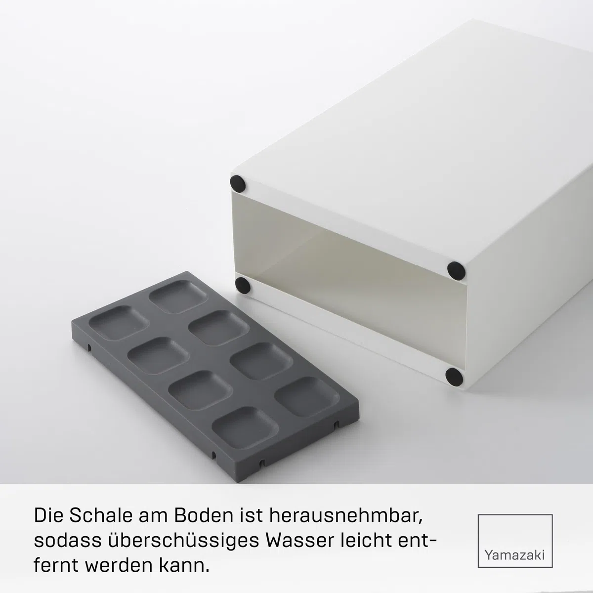YAMAZAKI SMART Breiter Schirmständer aus Stahl - bis zu 8 Schirme, mit Abtropfschale, schmal - 12 x 23,5 x 36 cm, Japanisches Design, weiß