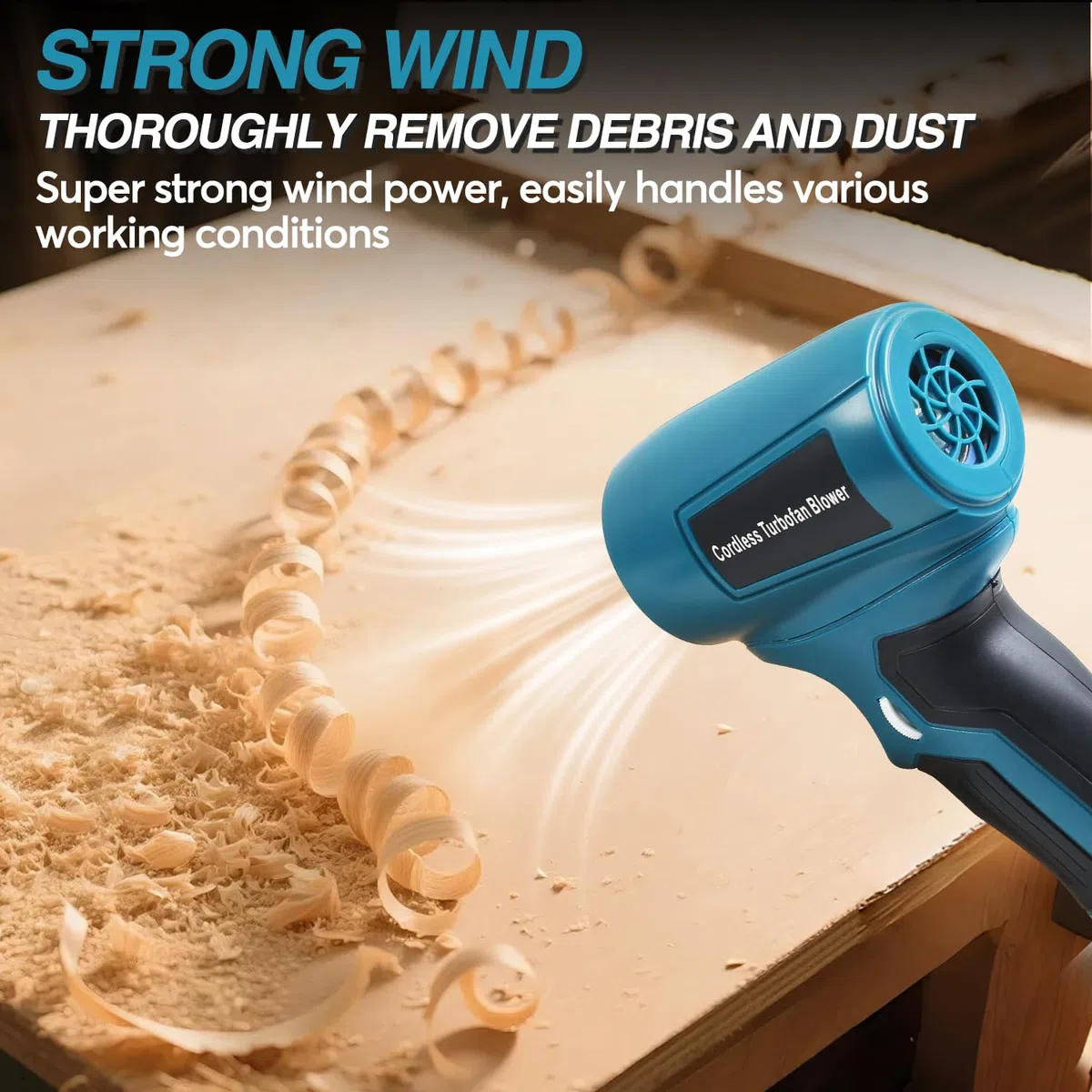 Mini Jet Gebläse, Tragbares Luftgebläse für Makita 18V Akku, Schnurloser 130000RPM Violent Turbo Ventilator, 4-Gang-kabelloser Hochgeschwindigkeits-Handventilator für Tastaturen, Camping,