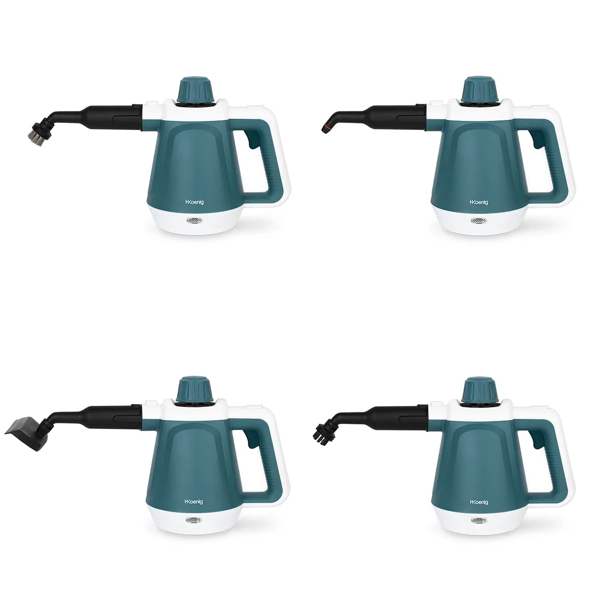 H.Koenig Handdampfreiniger NV680, 99,99% keimtötend ohne Chemie, 3.5 bar, Dampf 40g/Min., Betriebsbereit in 5 Min., 13 Zubehör, Fliesen, Küche, Bad, Fenster, Stoffe