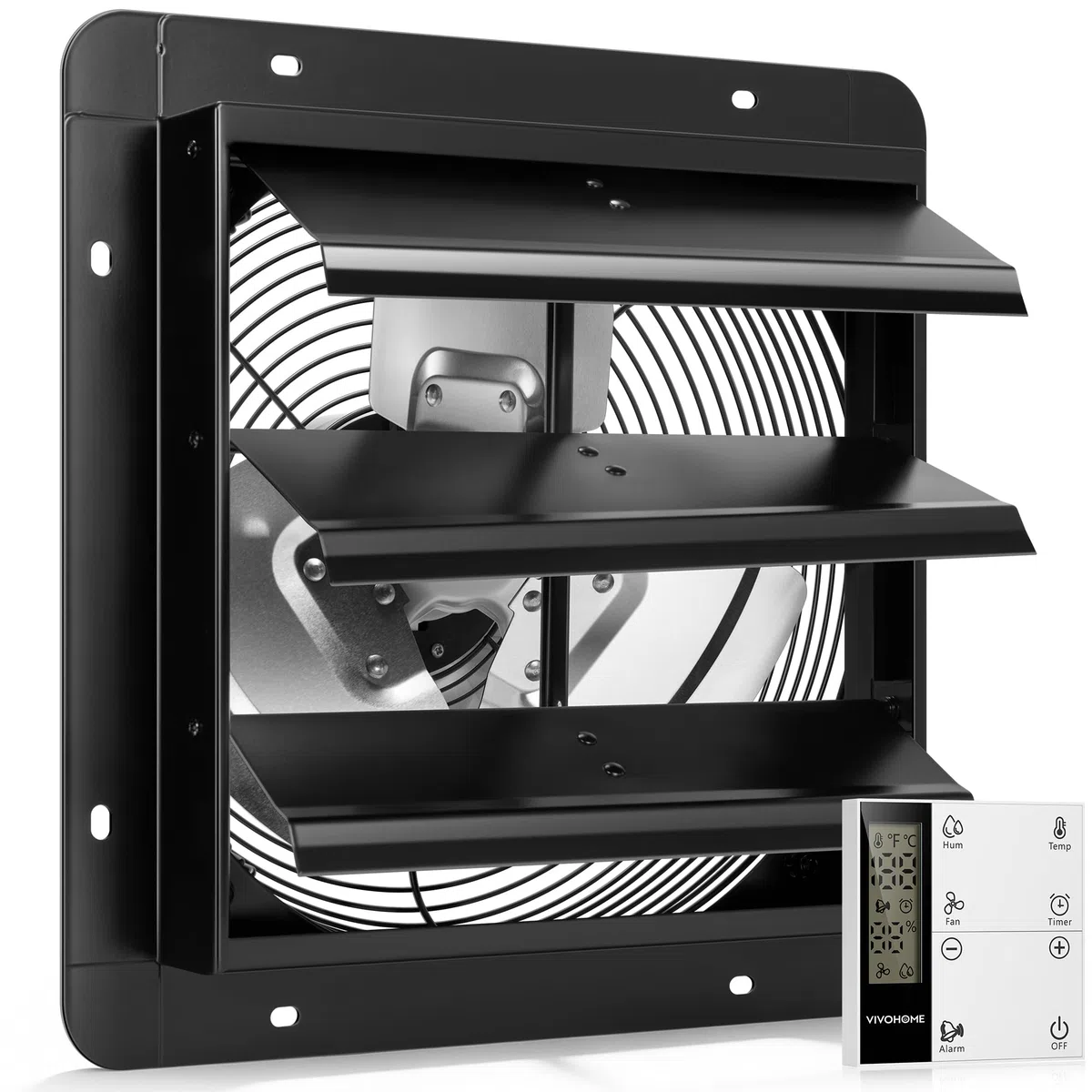 VIVOHOME 300mm Abluftventilator Industrie Wandventilator EC Motor 1305m³/h Timer Einstellbare Geschwindigkeit