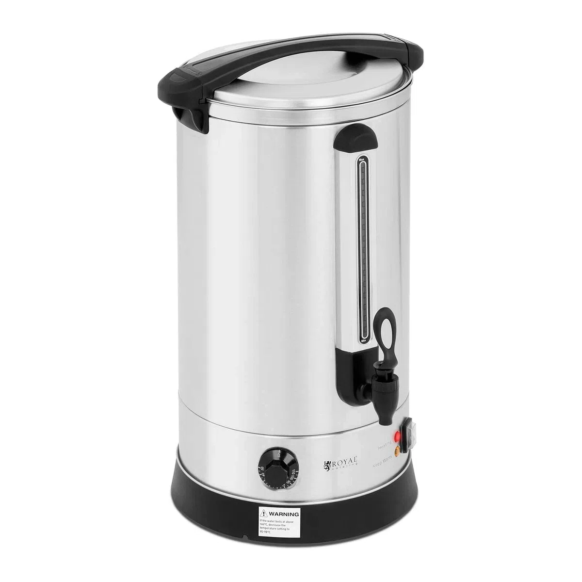 Royal Catering RC-WBDW20 Glühweinkocher 20,5 L doppelwandig 2500 W Edelstahl Heißgetränkeautomat Füllstandanzeige Teemaschine Glühweintopf Glühweinkessel Heißgetränkespender Wasserkocher