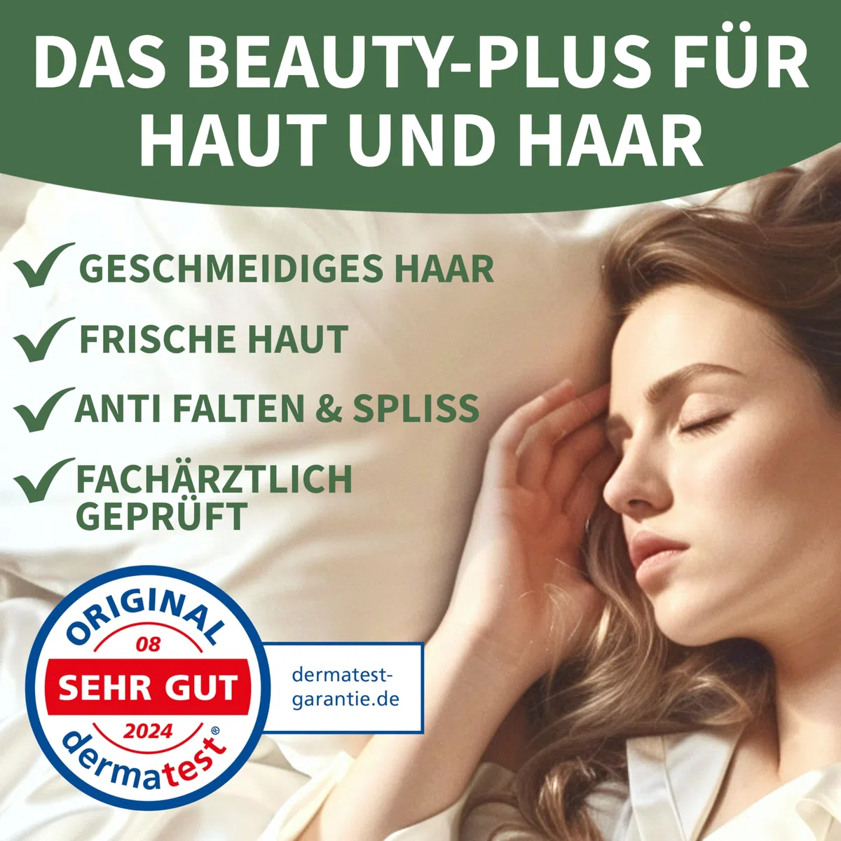 Welldora Kissenbezug aus 100% Seide 40x80 | Hohes Gewicht: 22 Momme, ideal für Haut und Haar | Höchste Güteklasse 6A | Oeko-Tex zert. in der Schweiz | Seidenkissenbezug Silk Pillowcase Beigegold