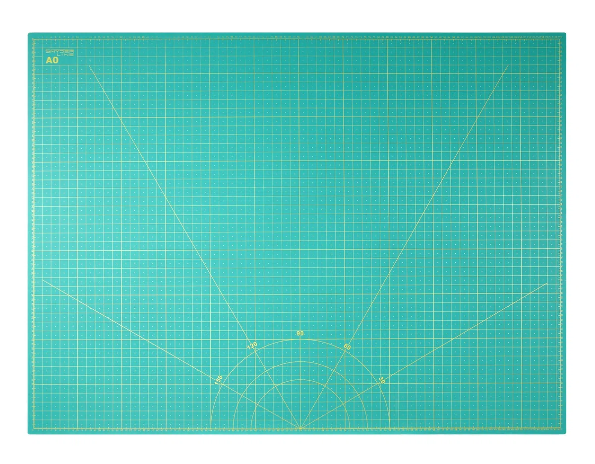 Schneidematte A0 91x122 cm Grün – Selbstheilende Cutting Mat A0, 5-lagig & schnittfest, beidseitig bedruckt, extra große Bastelunterlage & Schneideunterlage für Nähen, Patchwork, Modellbau