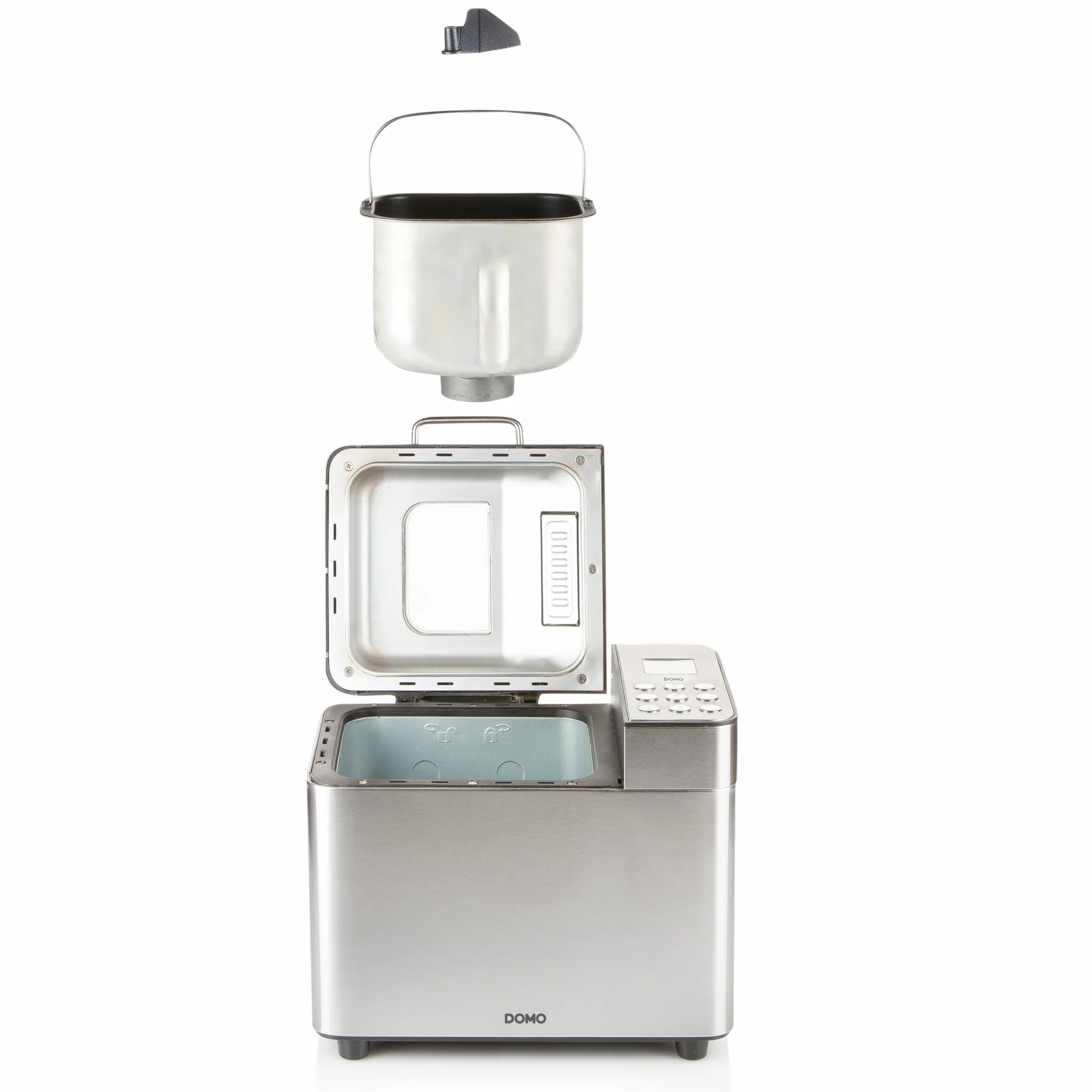 DOMO B3971 Brotbackautomat 500-750-1000gr - 18 Programme - inkl. Dispenser und glutenfreiem Programm Edelstahl