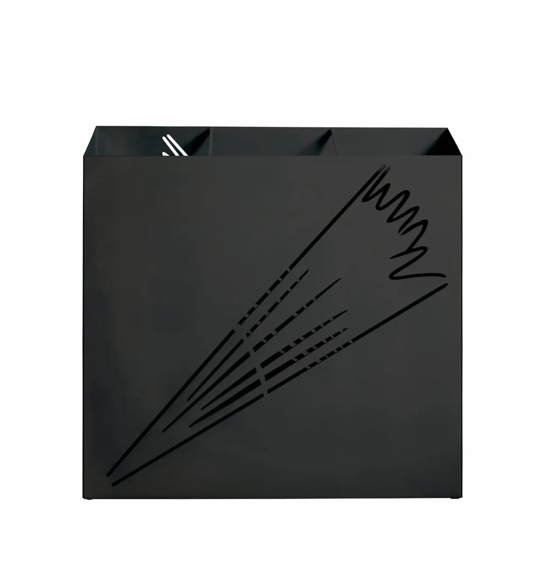 HAKU Regenschirmständer modern Schirmständer schwarz, Metall - Maße: B 50 x H 48 x T 16 cm