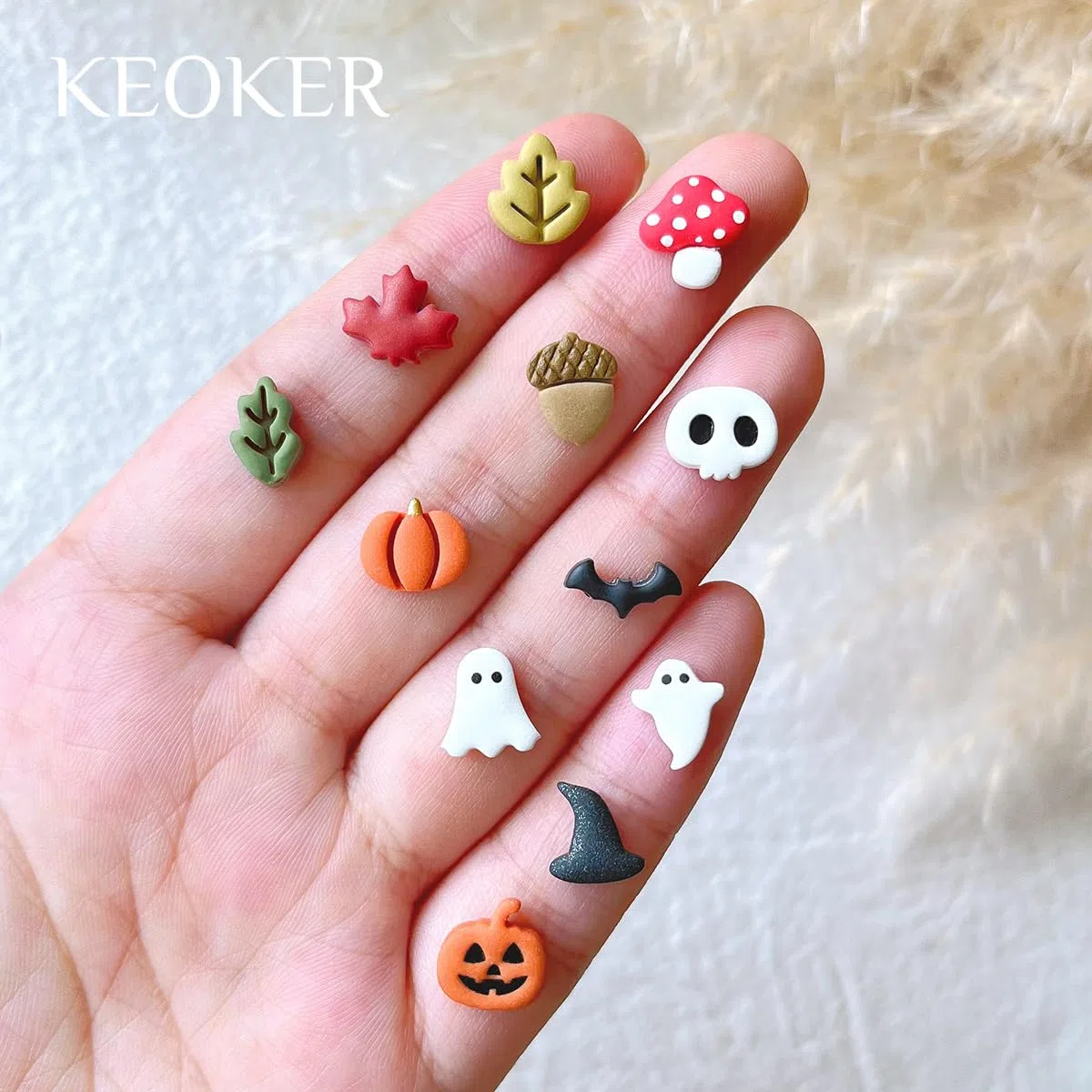 Keoker Mini-Modelliermassen-Schneider für Halloween und Herbst – Ahornblatt-Herbst-Ohrringe, Schmuck-Bastelwerkzeuge