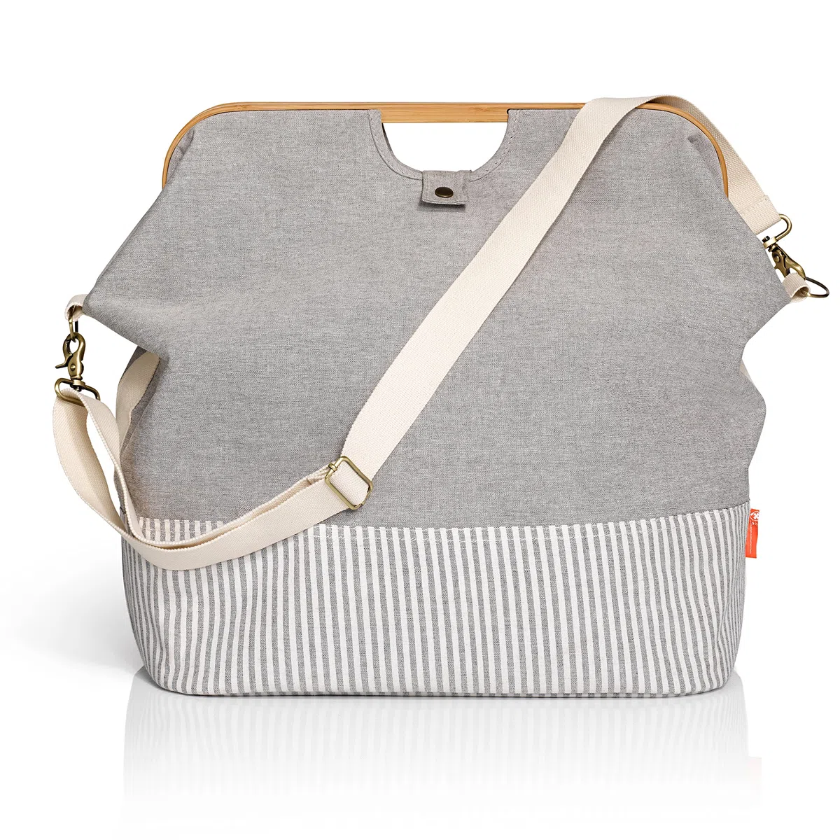 Prym Speichern & Reisetasche Leinwand und Bambus, Grau