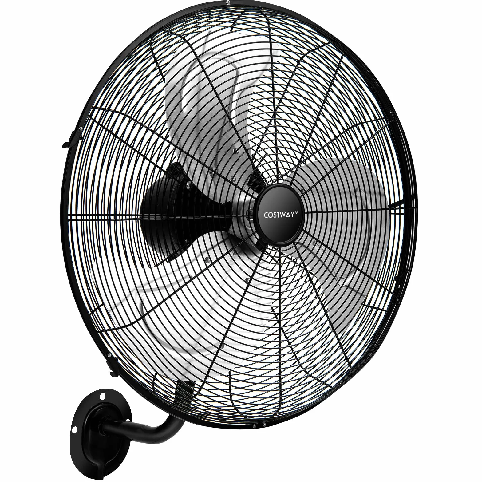 COSTWAY Φ56cm Wand-Ventilator Industriell, Oszillierend 3 Stufen für Lager, Werkstatt