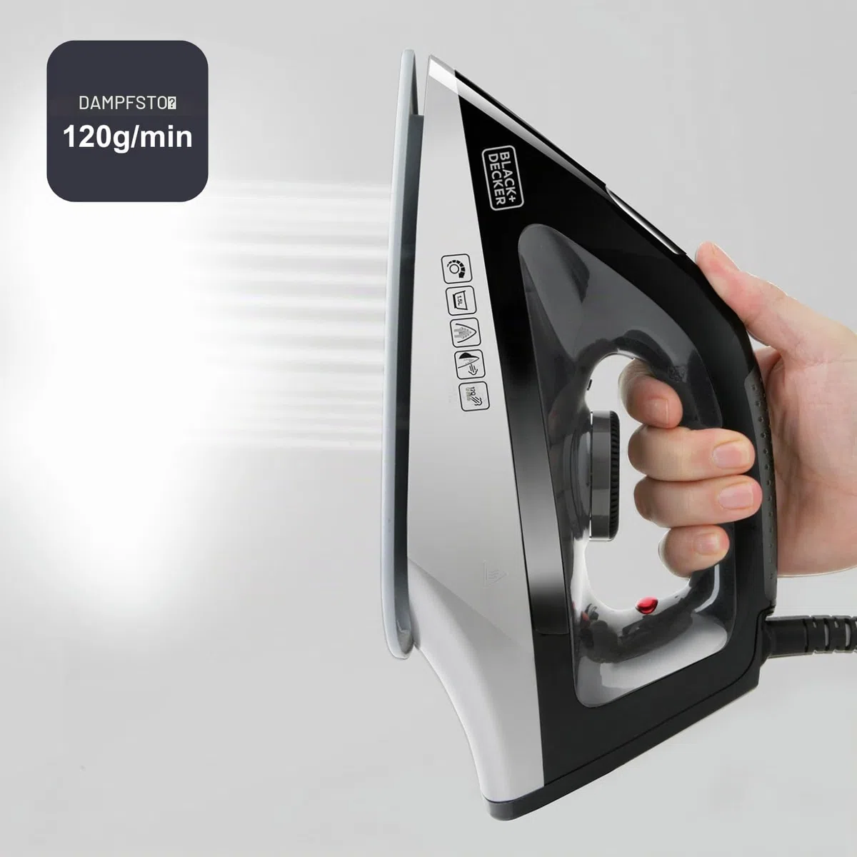 BLACK+DECKER Dampfgenerator BXSS2200E – 2200 Watt – 1,4 l Fassungsvermögen – Keramiksohle