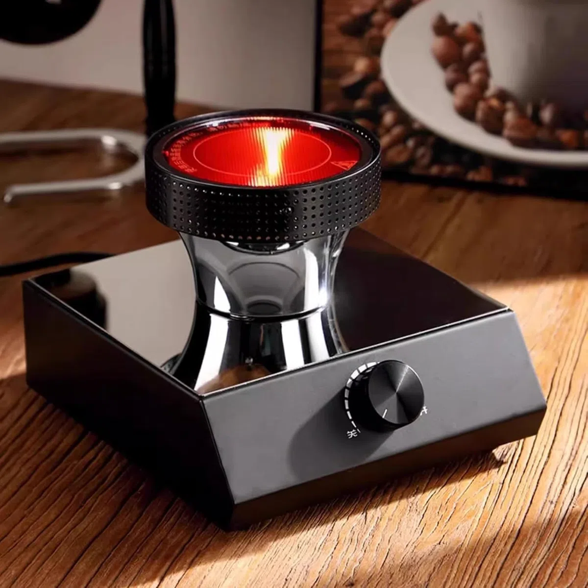 Siphon -Kaffeemaschine, Vakuumkaffeemaschine mit Halogenlampenheizung, Kaffeebrauertopf, Rotationsschalter verstellbare Wärme, für Home Office, 5 Personenkapazität