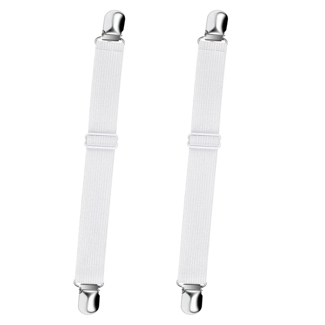 2 Stück Bügeltischspanner Verstellbar Bettlakenspanner Bügeltisch-Bezugspanner Bügelbezugsspanner Weiß