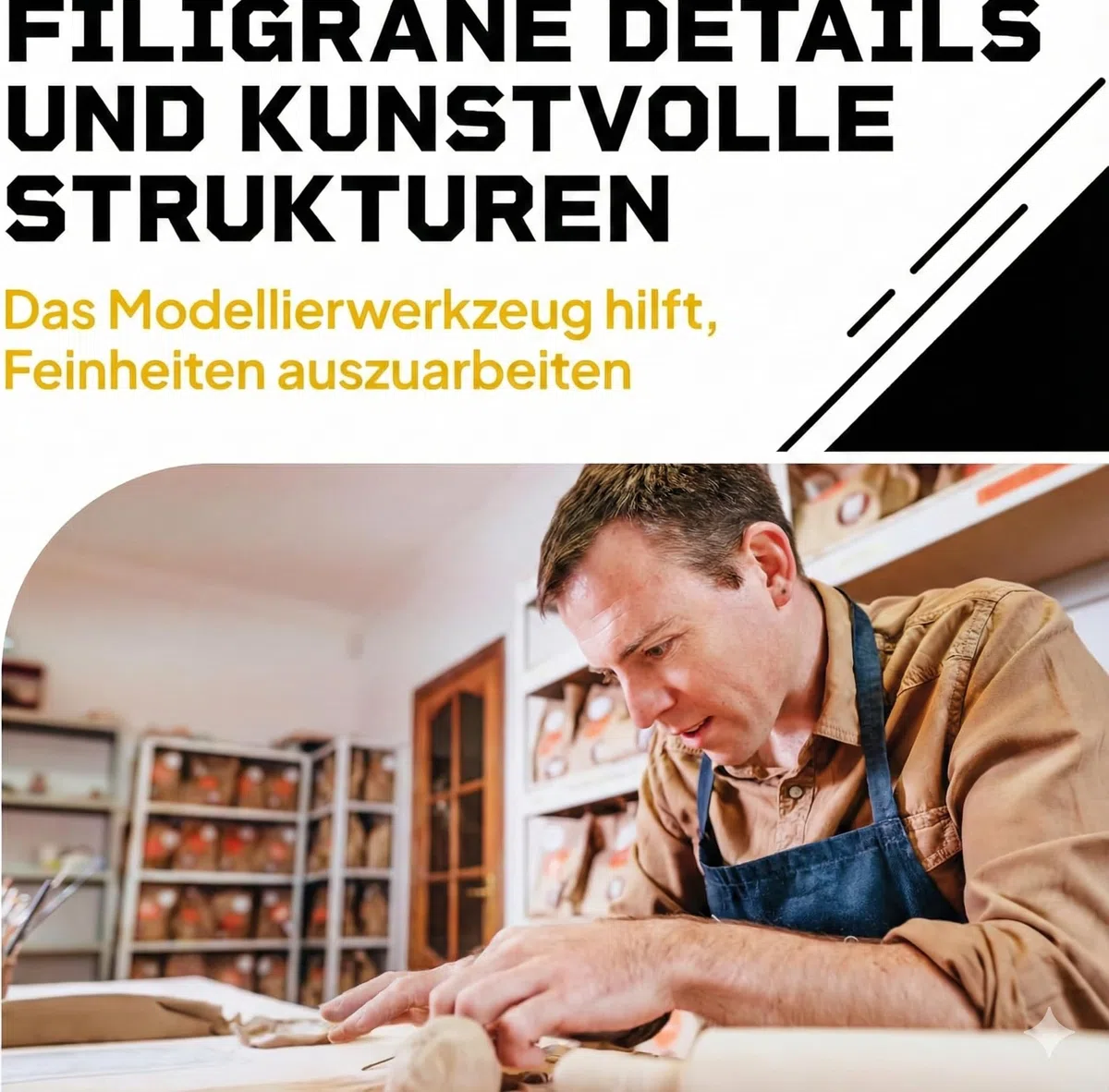 DIBYS Töpfer-Set für Zuhause | Starter mit Modellier-Werkzeug, lufttrocknendem weißen Ton, Farben & Pinsel | DIY-Töpfern für Erwachsene | Kreatives Hobby | Geschenkideen