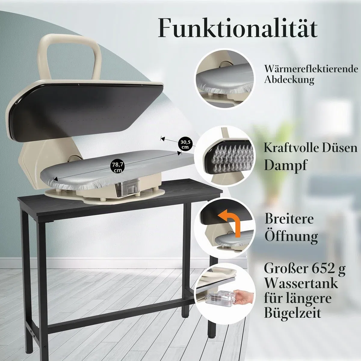 Speedypress Dampfbügelpresse 81HD-Weiß Heavy Duty Professional 81cm