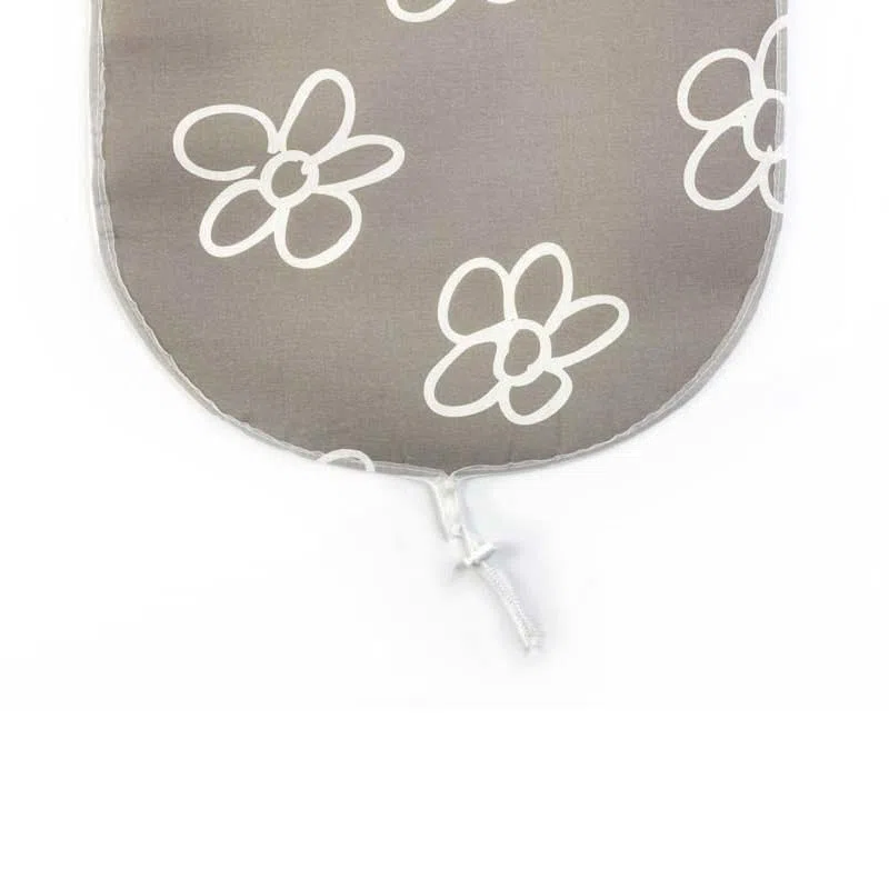 Set | Asymmetrischer Bügelbrettbezug mit Ständer (Farbe: Blumen grau) (A-XXL, Molton)