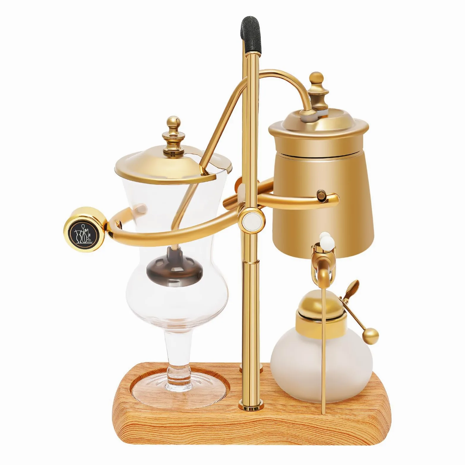 Siphon Balance Kaffeemaschine, 400ml Glas-Vakuum-Kaffeemaschine Titan-Galvanisierung Verfahren mit Stabile Basis Praktischer Griff Feinmaschiger für Filter Haushaltsküche, Café
