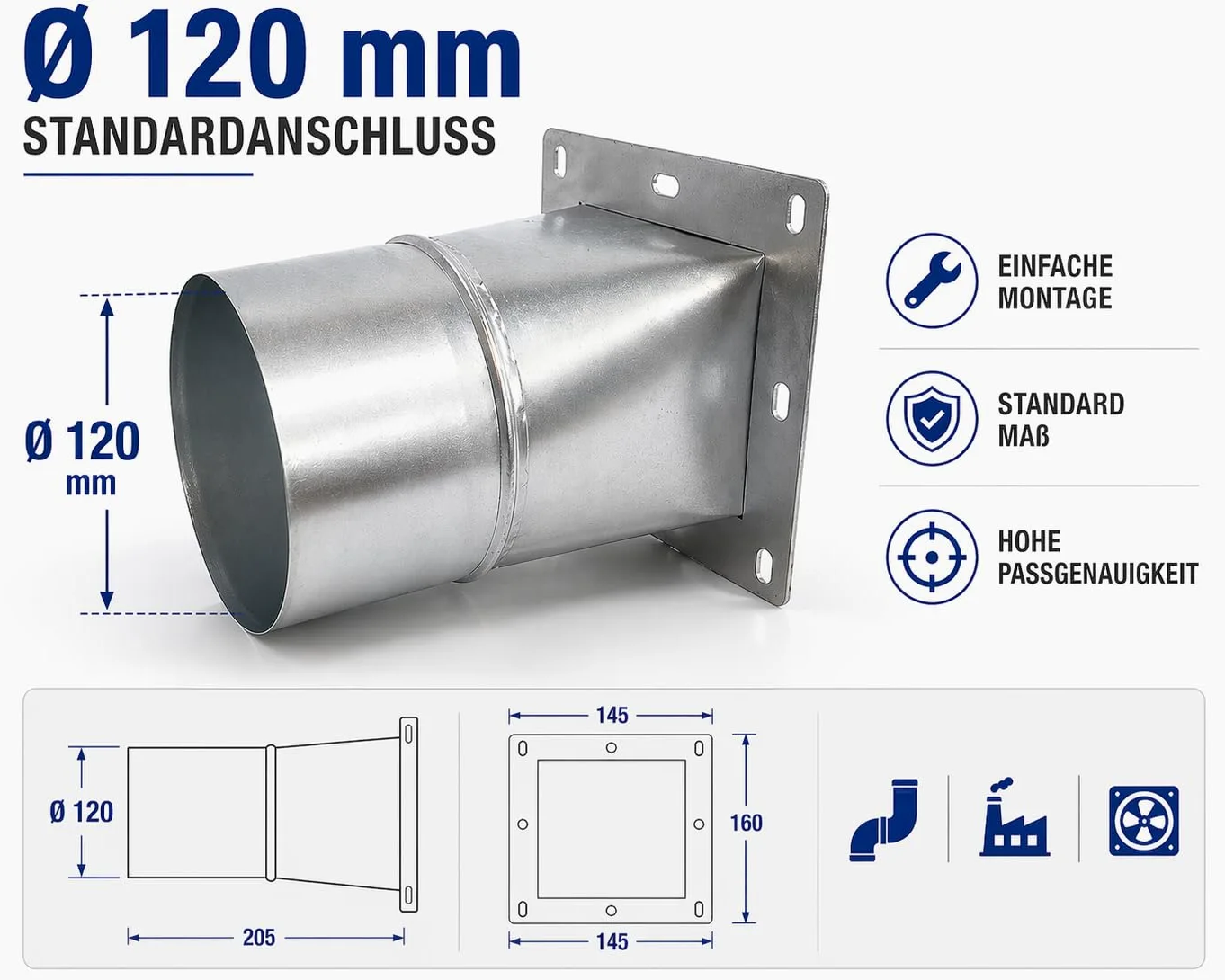 UZMAN OB200M Radialgebläse + Drehzahlregler + Flansch + 10 Meter Alu-Flexrohr | 1800 m³/h Industrie Radiallüfter | Saugventilator 230V für Werkstatt, Absaugung und Lüftungssysteme