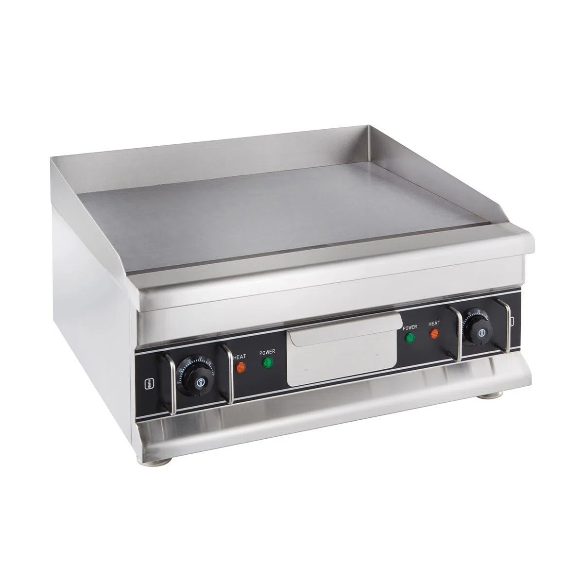 GastroHero Elektro Grillplatte glatt 600 mm Tischgerät 5 kW Edelstahl Grillplatte 2 Heizzonen Gastro Grillgerät 400 V Profi Grillplatte Küche Gastronomie