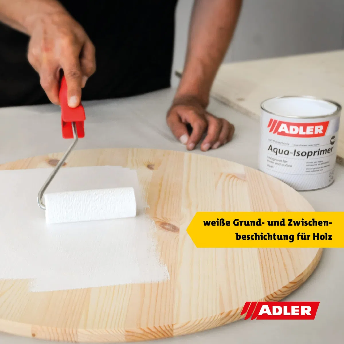ADLER Aqua-Isoprimer PRO 750ml, Grundierung und Isolierlack für Holz, weiß, für innen und außen