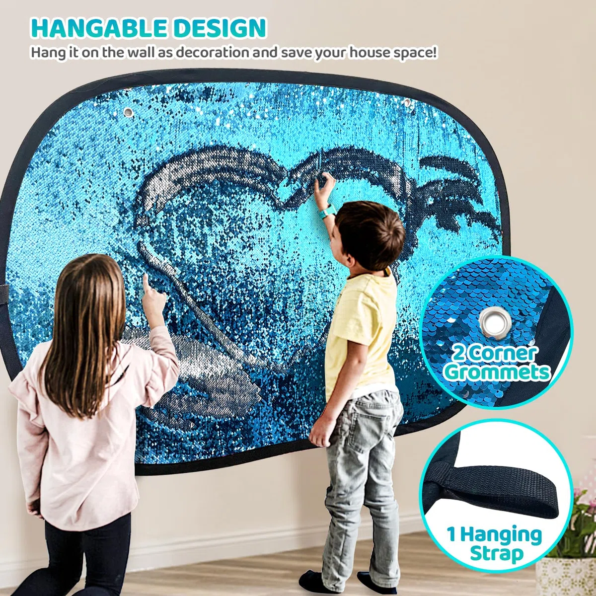 Wendbare Paillettenwand, sensorisches Wandpaneel für Kinder, sensorisches Pailletten-Flip-Stoffbrett zum Spielen und Lernen, sensorisches Spielzeug, taktile Stimulation