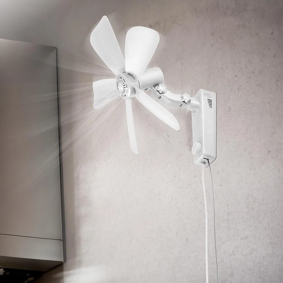Sichler Haushaltsgeräte Wandventilator 2er-Set Oszillation Ø 43cm 20W Neigung einstellbar