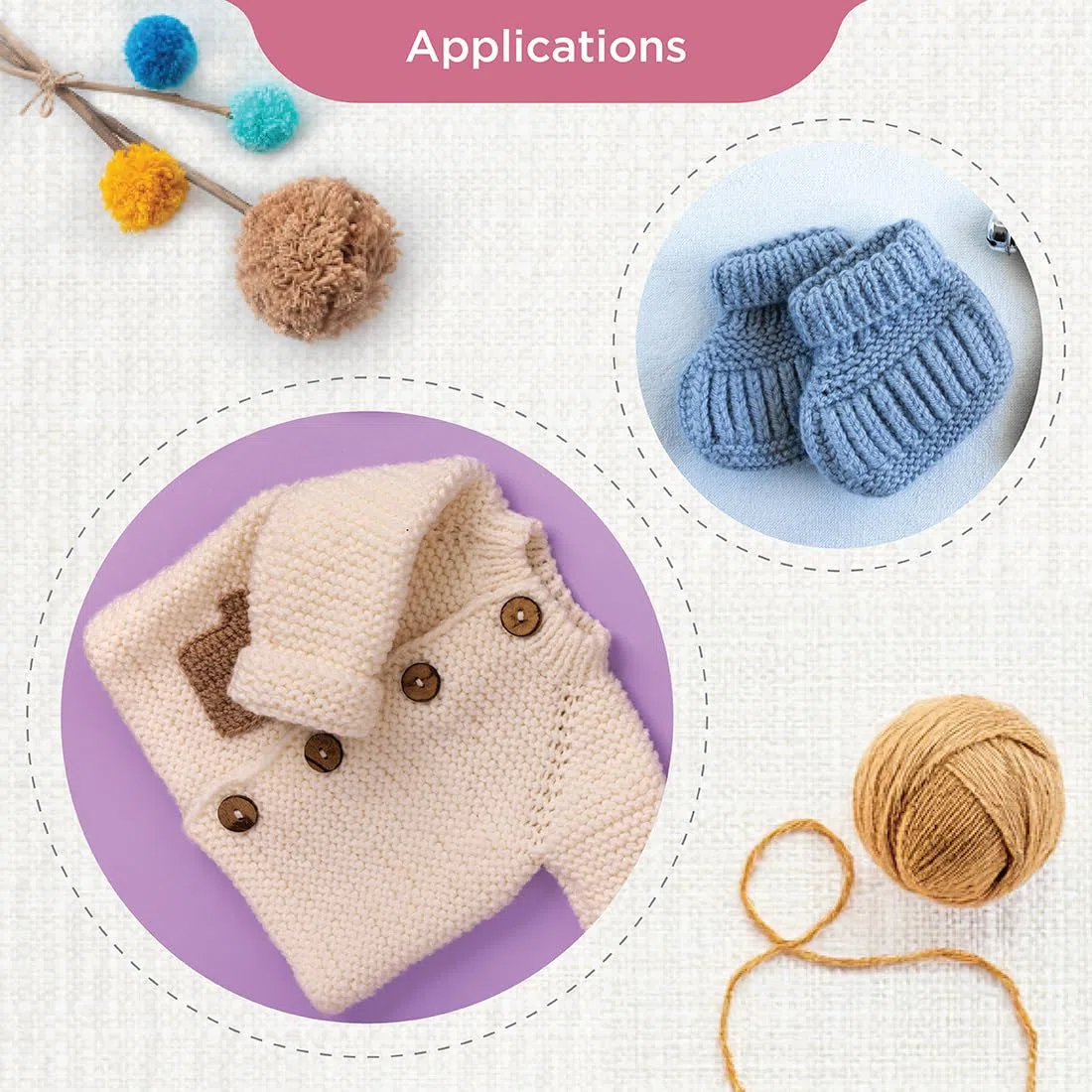 KnitPro Set austauschbare Rundstricknadeln Indigo Wood Short, 3,00 mm - 6,00 mm