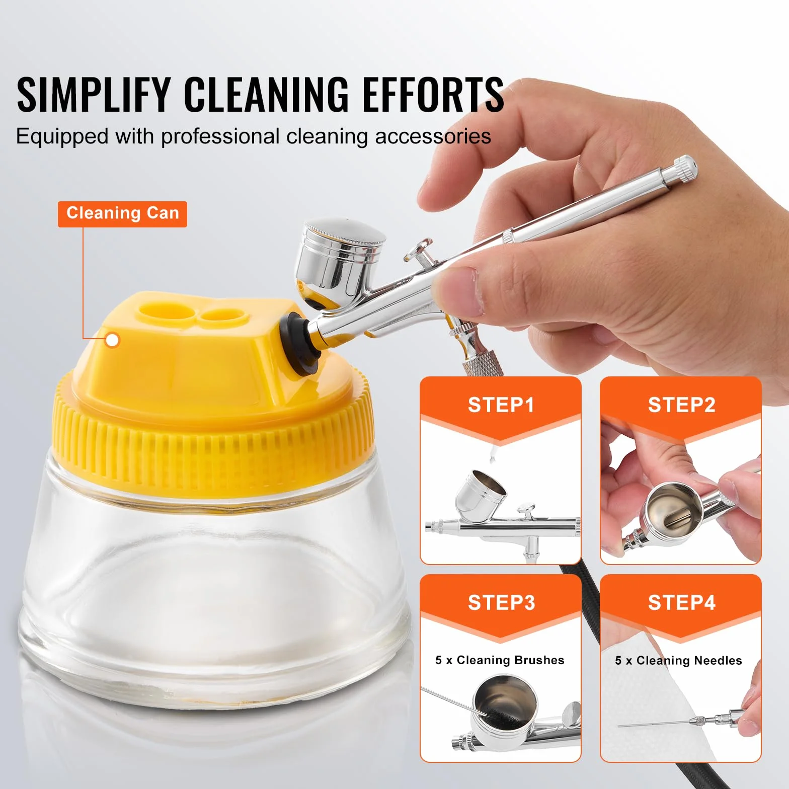 VEVOR Airbrush-Set, Luftkompressor mit Doppellüfter, professionelles Airbrush-System-Set mit 3 Airbrushes, Halter, Farbmischrad, Reinigungsbürsten-Set, Airbrush-Set für Kunst, Nägel, Kekse, Make-up, K