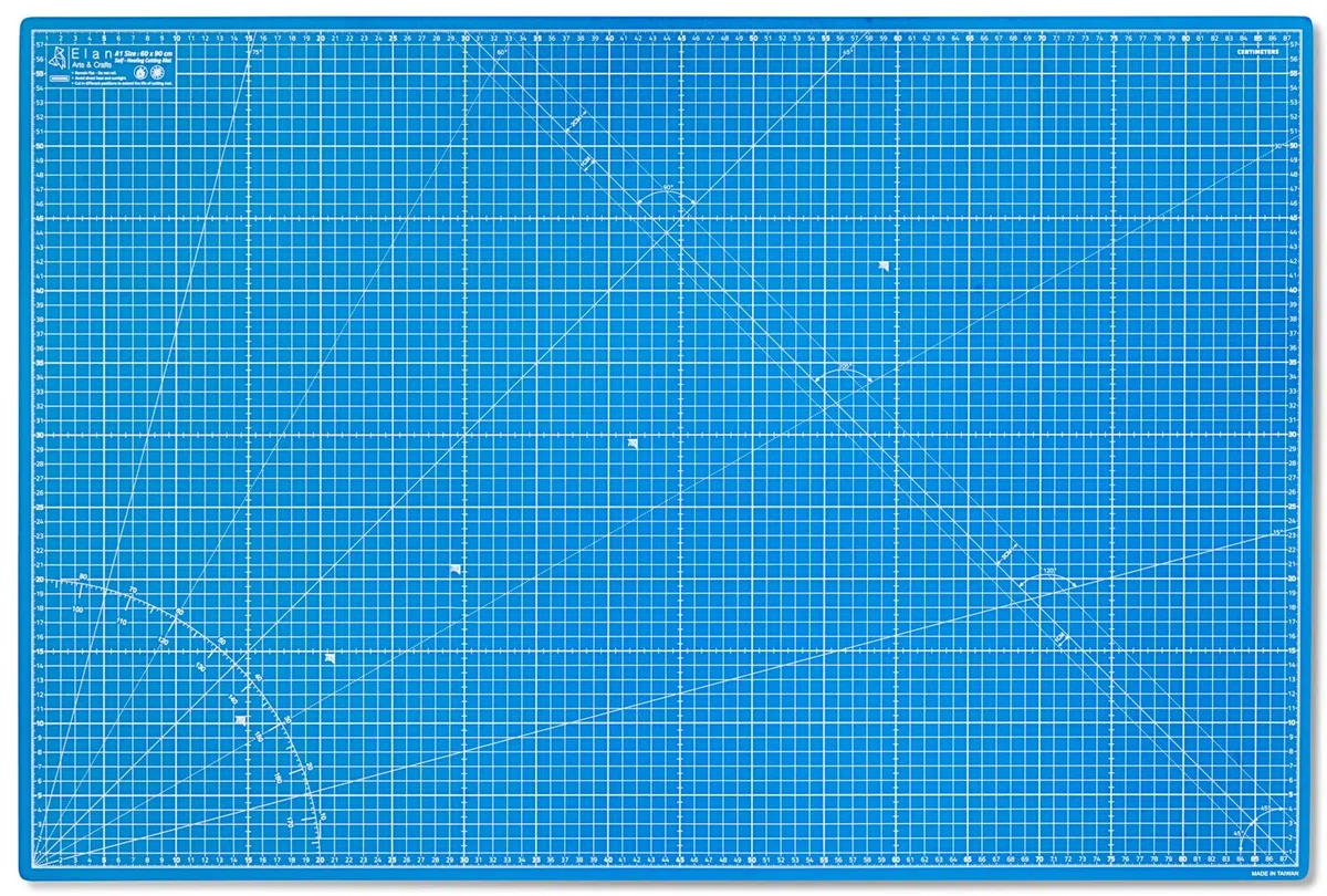 Elan Schneidematte A1 Blau, 5-lagige Schneidematte 60x90 Selbstheilend, Bastelunterlage Schnittfest A1, Cutting Mat 60x90, Schneideunterlage Basteln