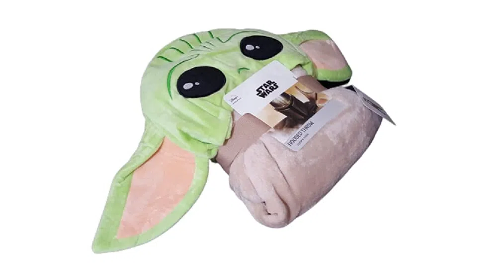 Primark Limited Disney Star Wars The Mandalorian Baby Yoda Fleecedecke, Überwurf, mit Kapuze, gemütliches Wickeltuch