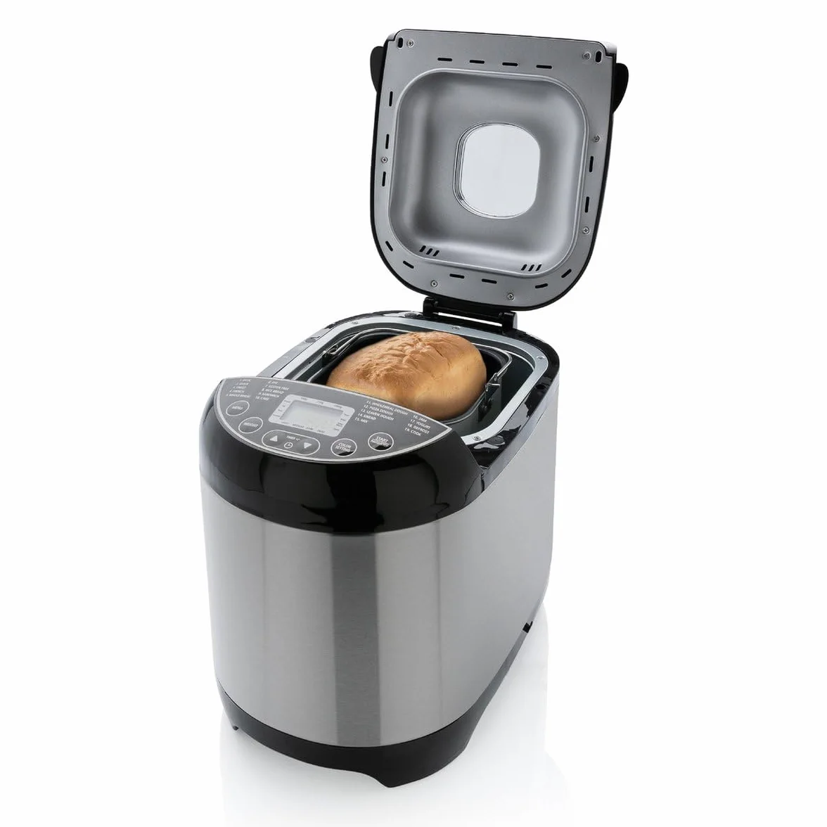 Brabantia Brotbackmaschine, Brotbacker, 19 Programme, 15 Stunden Verzögerungstimer, Warmhaltefunktion, 3 Bräunungsstufen, Geeignet für Diäten und Allergien, Edelstahl, BBEK1114