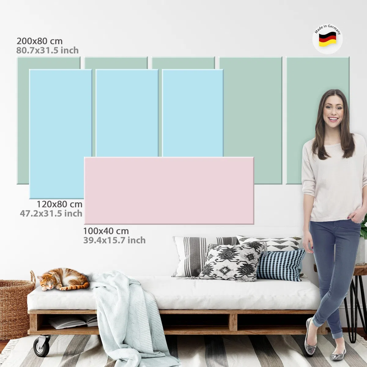 Runa Art Wandbild XXL Collage Banksy Loft Wohnzimmer 200 x 80 cm Bunt 5 Teilig - Made in Germany - 302755a