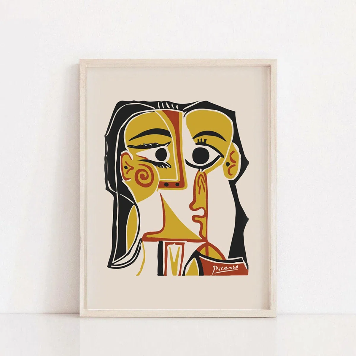 SDVIB Picasso-Poster mit abstrakten Figuren, neutraler Ton, Mädchengesicht, Wandkunst, Bild, Drucke, Leinwandgemälde, Wohnzimmer, Heimdekoration, 40 x 60 cm, 3 Stück, rahmenlos