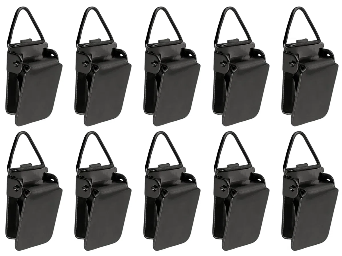 Hänge-Clips, dreieckige Rückseite, mittlere Kraft, für Wandteppich, kleine Teppiche, Handtuch, Schal und Gemälde, Schwarz, 10 Stück