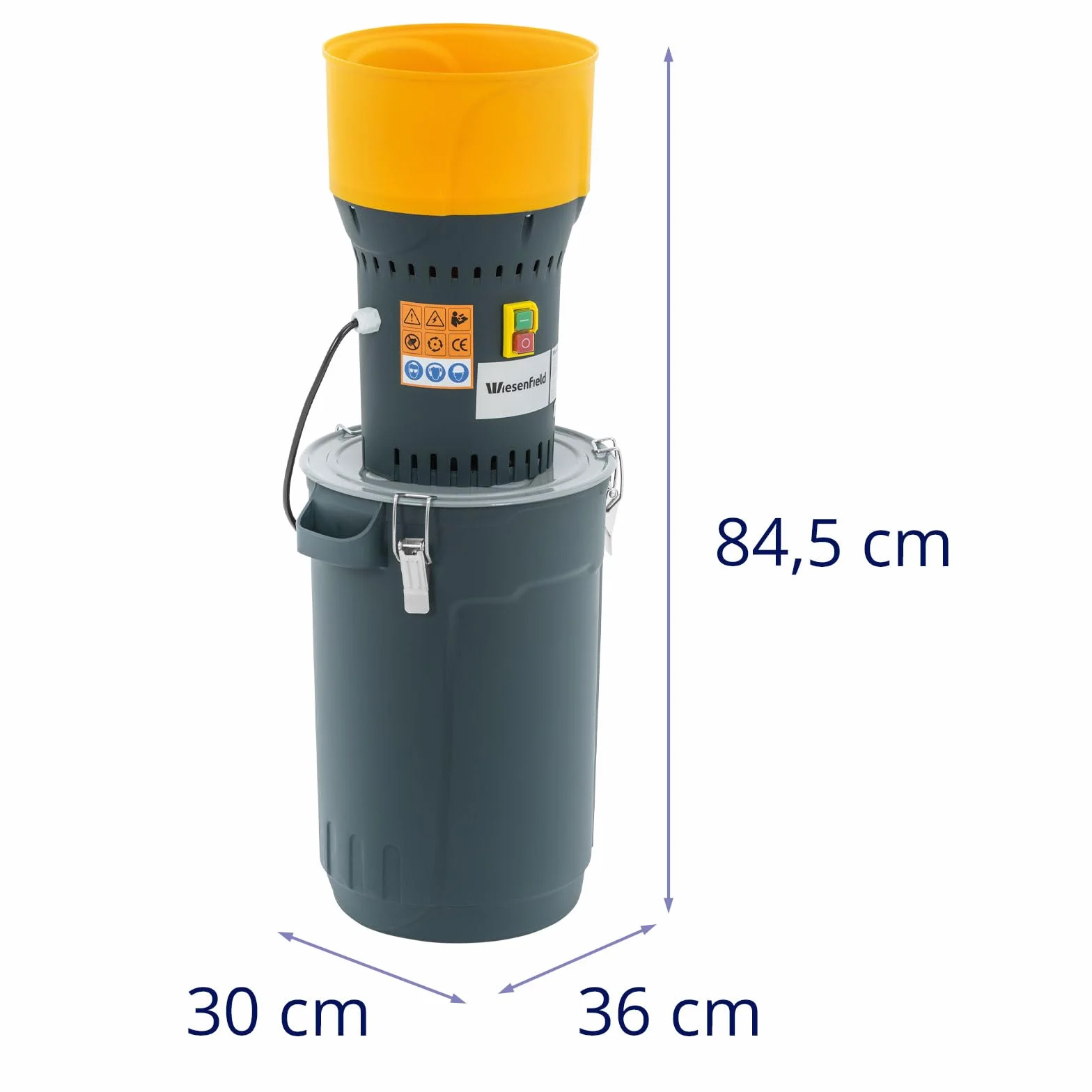 Elektrische Getreidemühle inkl. 25 l Auffangbehälter & 5 Sieben 300 kg/h 1300 W Schrotmühle Kornmühle Elektro-Getreidemühle