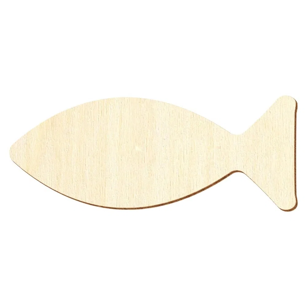 Einfacher Holz Fisch - Deko Basteln 3-50cm, Pack mit:100 Stück, Breite:15cm breit