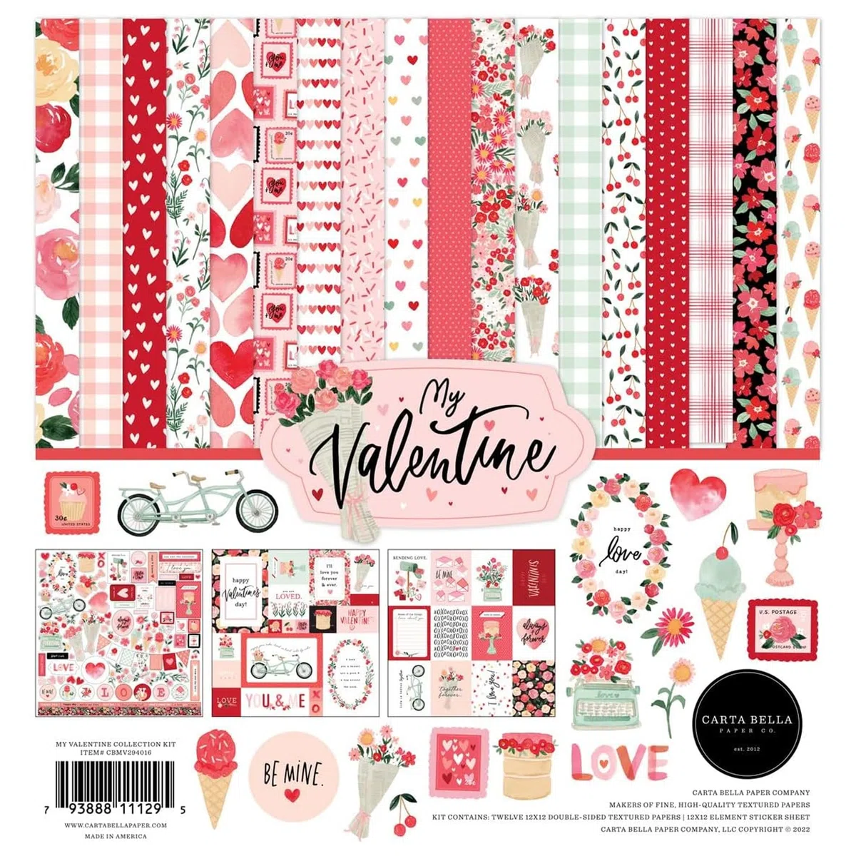 Carta Bella Collection Kit 12"X12"-My Valentine