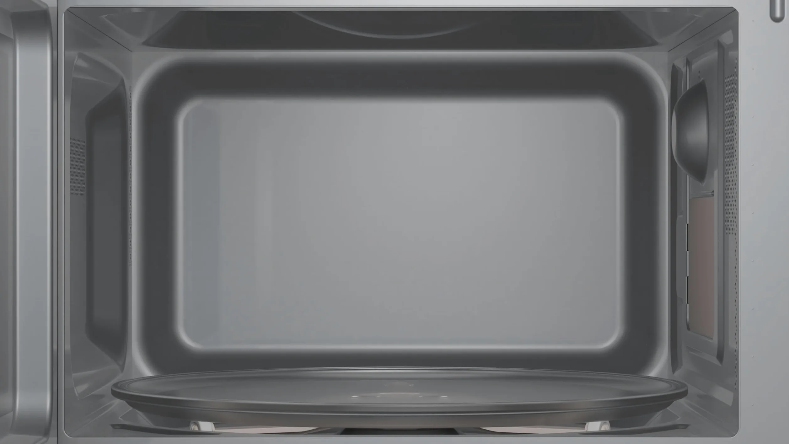 Siemens FF020LMB2 iQ300 Mikrowelle, 44 x 26 cm, 800 Watt, Drehteller 27 cm, Türanschlag links, LED-Innenbeleuchtung, Schwarz, 20 L