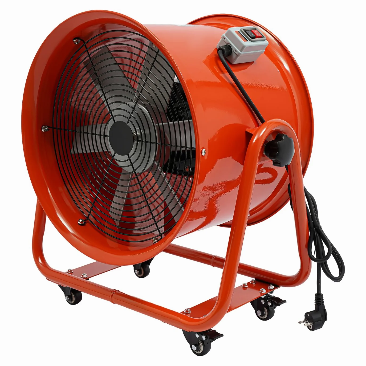 1100 W Axialer Bauventilator, Ø 400 mm Bauventilator mit Rädern, tragbares Gebläse für Industrie/Bau, 75 dB Geräuscharm 15000 m³/h Industrieventilator mit Hohem Luftvolumen