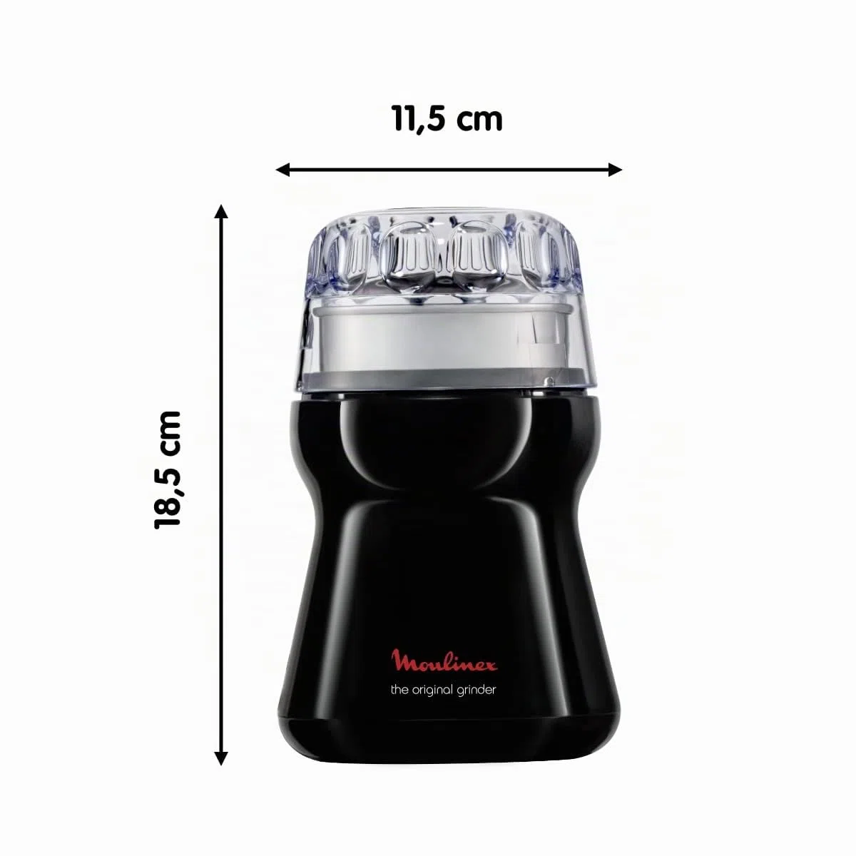 Moulinex ar110830 Universalmühle, für Kaffee/Gewürze/Nüsse, Schwarz, für alle Arten von Getreide, 180 W