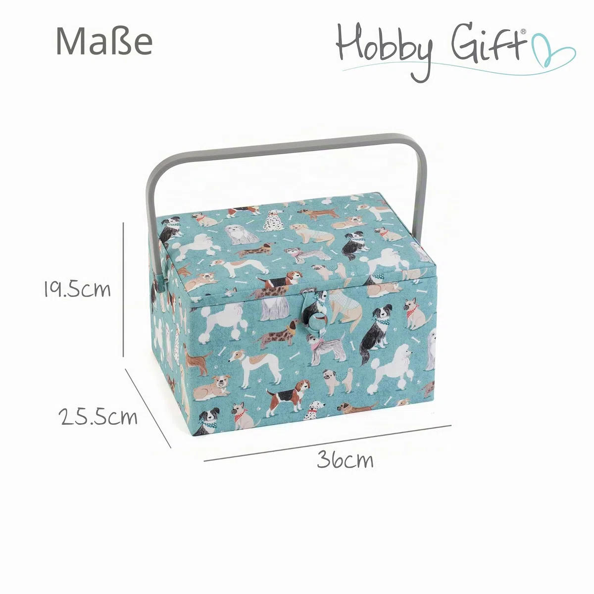 Hobby Gift Große Nähbox, Holz/Stoff, Hunde